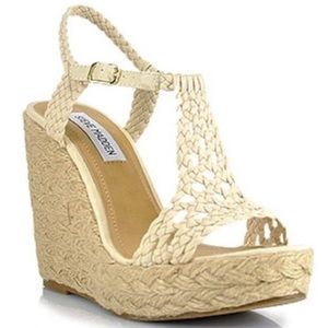 Steve Madden Cream Crochet Wedge